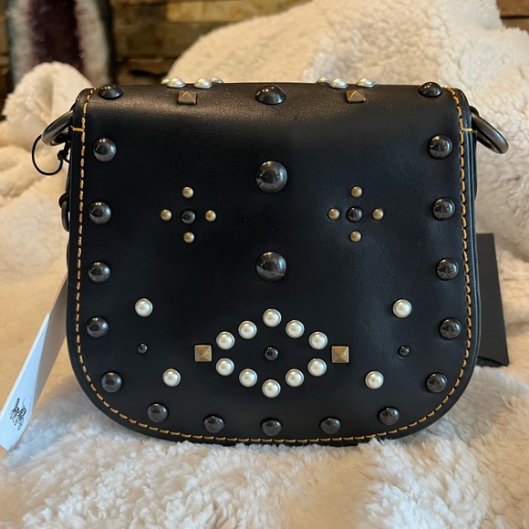 Coach Leather Saddle Bag 17 with Western Rivets NEW - Picture 4 of 7